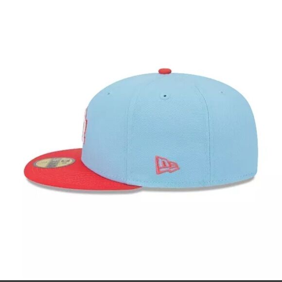 Los Angeles Dodgers New Era 2Tone Color Pack 59FIFTY Fitted Hat~  Blue/Fuchsia - Picture 4 of 5